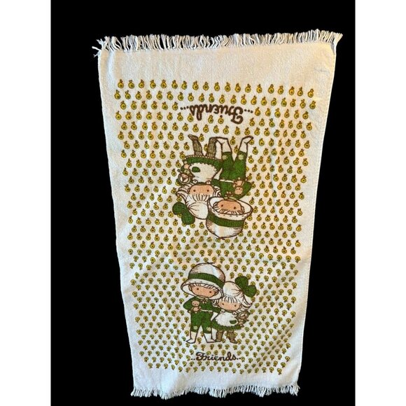Vintage 70s Joan Walsh Anglund Bath and Hand Towel 'Friends' Stevens Utica - Picture 4 of 8